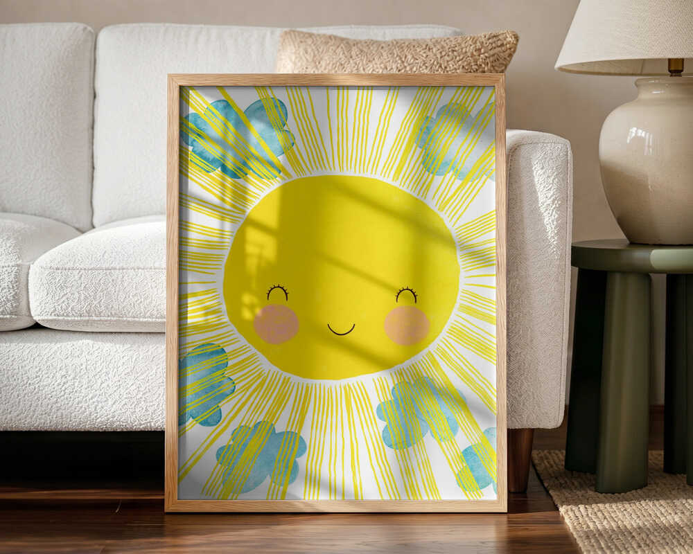 Sunny Smile Bliss Art Print UK — Portrait Vibrant Wall Art — Nursery — Wall It All Prints