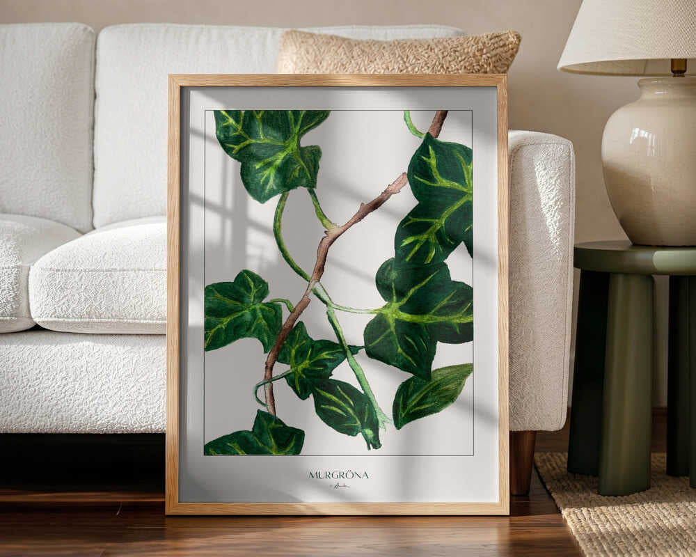 Green Ivy Botanical Art Print UK — Botanical Vibrant Wall Art — Living Room — Wall It All Prints