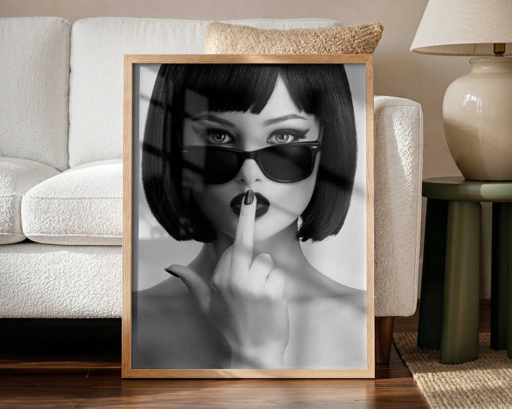 Chic Bob Silence Art Print UK — Portrait Vibrant Wall Art — Living Room — Wall It All Prints