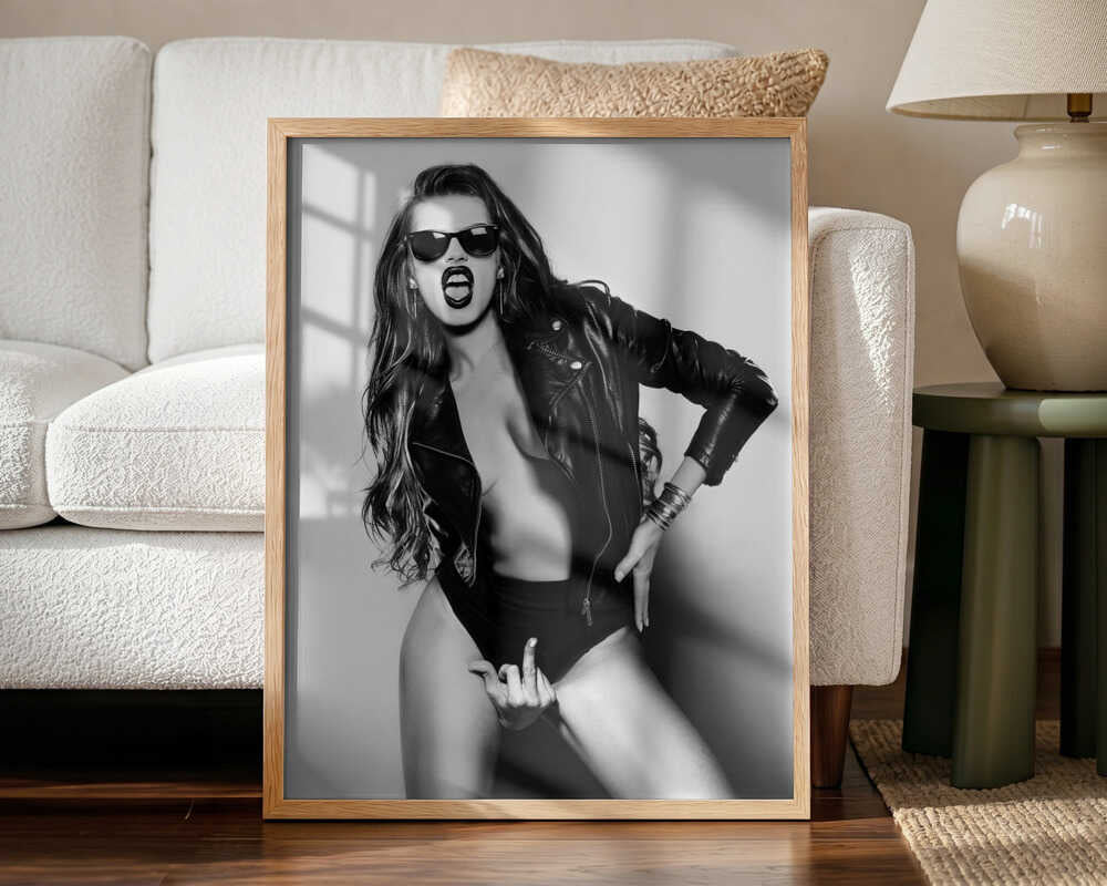 Edgy Rocker Attitude Art Print UK — Portrait Vibrant Wall Art — Living Room — Wall It All Prints