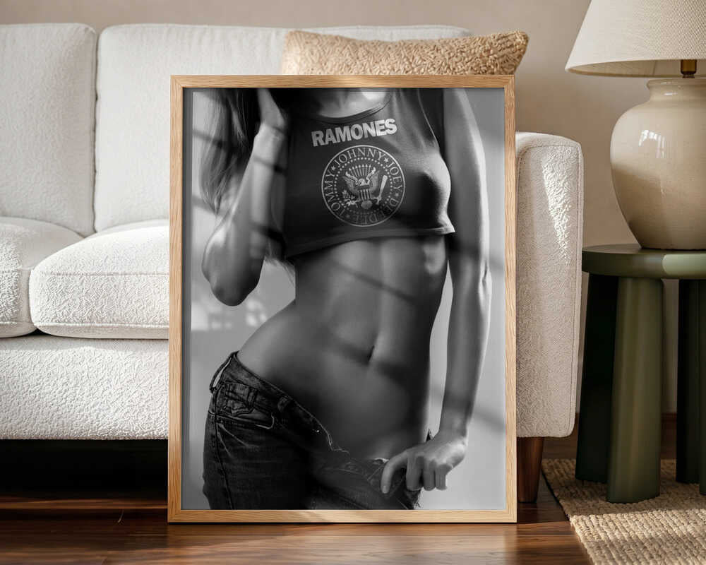 Ramones Crop Top Style Art Print UK — Portrait Vibrant Wall Art — Living Room — Wall It All Prints