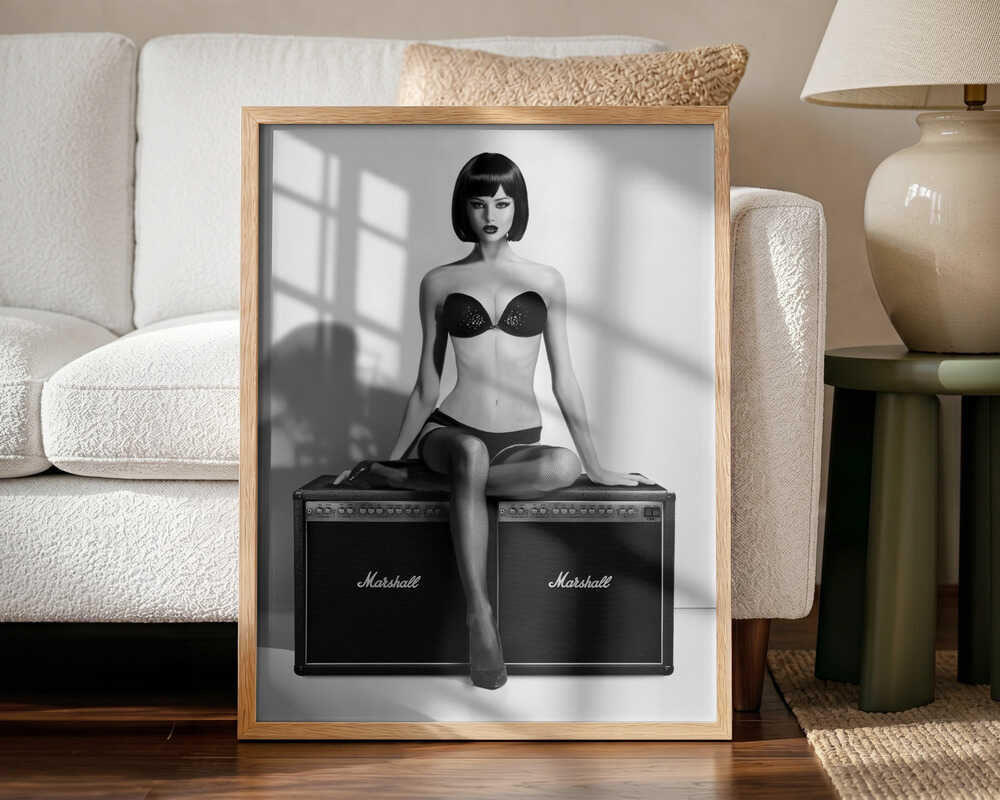 Monochrome Studio Glamour Art Print UK — Portrait Vibrant Wall Art — Living Room — Wall It All Prints
