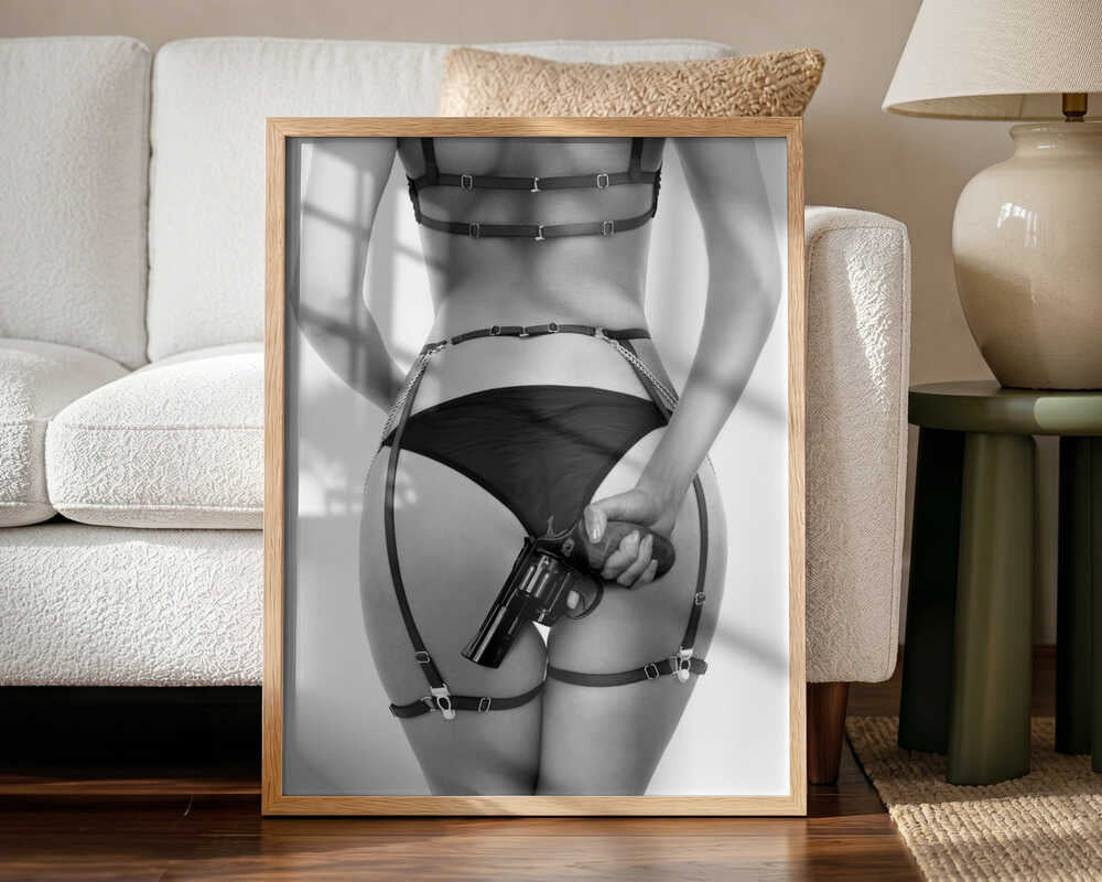 Dangerous Curves Revolver Art Print UK — Portrait Vibrant Wall Art — Living Room — Wall It All Prints