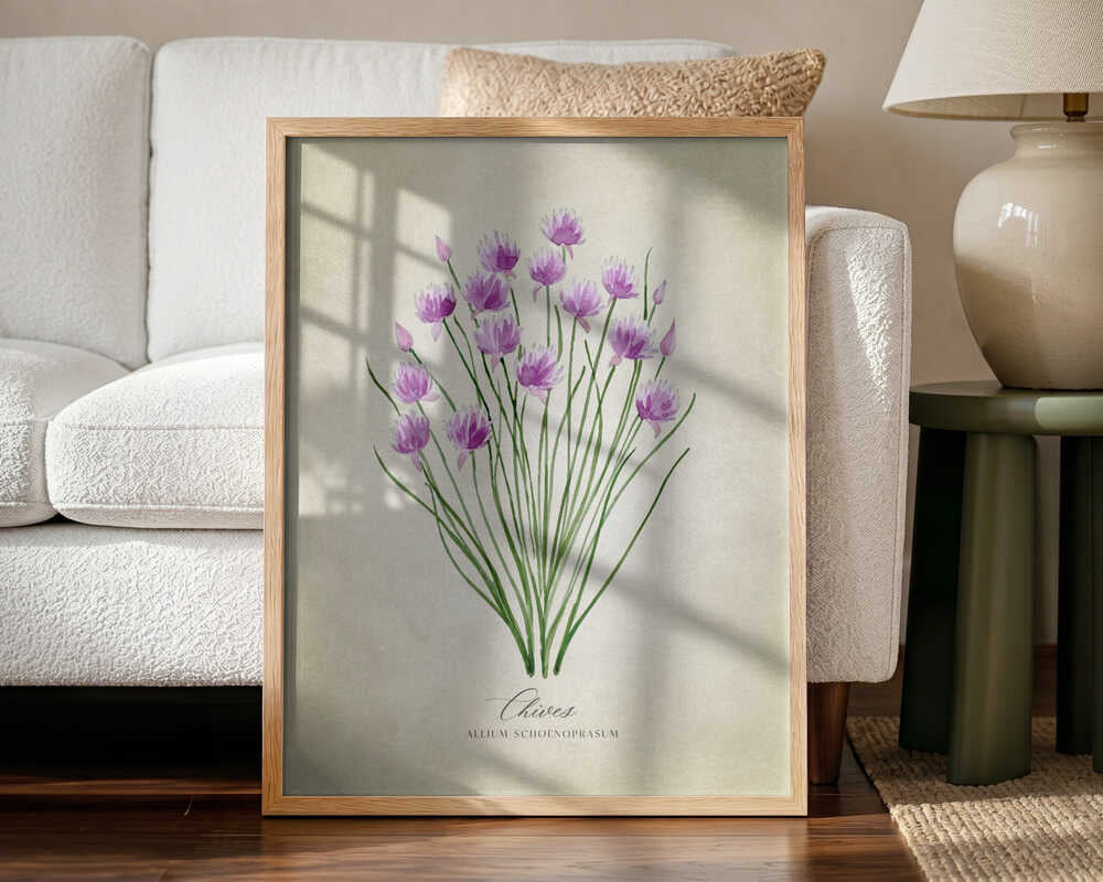 Fresh Chives Bloom Art Print UK — Botanical Fresh Wall Art — Kitchen — Wall It All Prints