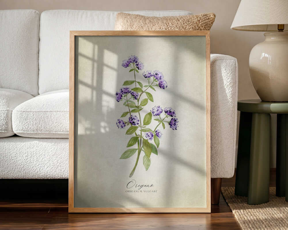 Purple Oregano Botanical Art Print UK — Botanical Fresh Wall Art — Kitchen — Wall It All Prints