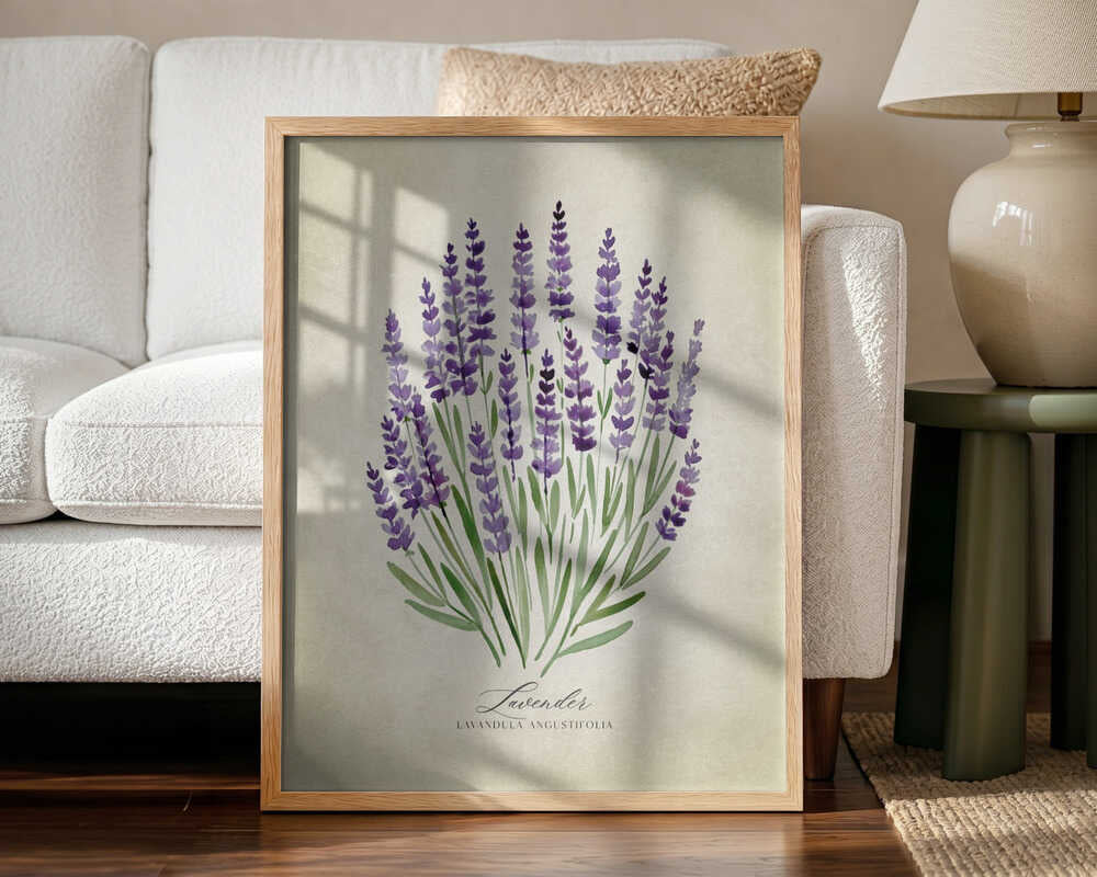 Purple Lavender Botanical Art Print UK — Botanical Fresh Wall Art — Kitchen — Wall It All Prints