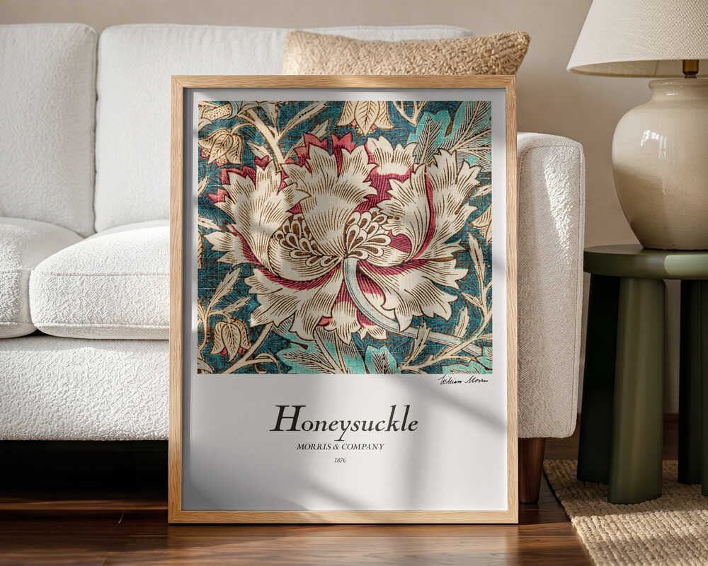 Honeysuckle Art Print UK — Botanical Warm Wall Art — Living Room — Wall It All Prints