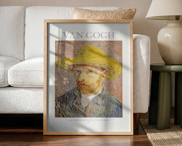 Self Portrait With Straw Hat Vincent Van Gogh