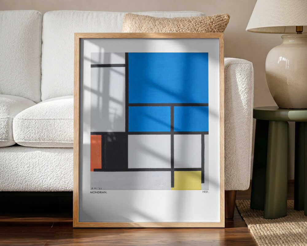 Composition with Large Blue Plane, Red, Black, Yellow, and Gray 1921