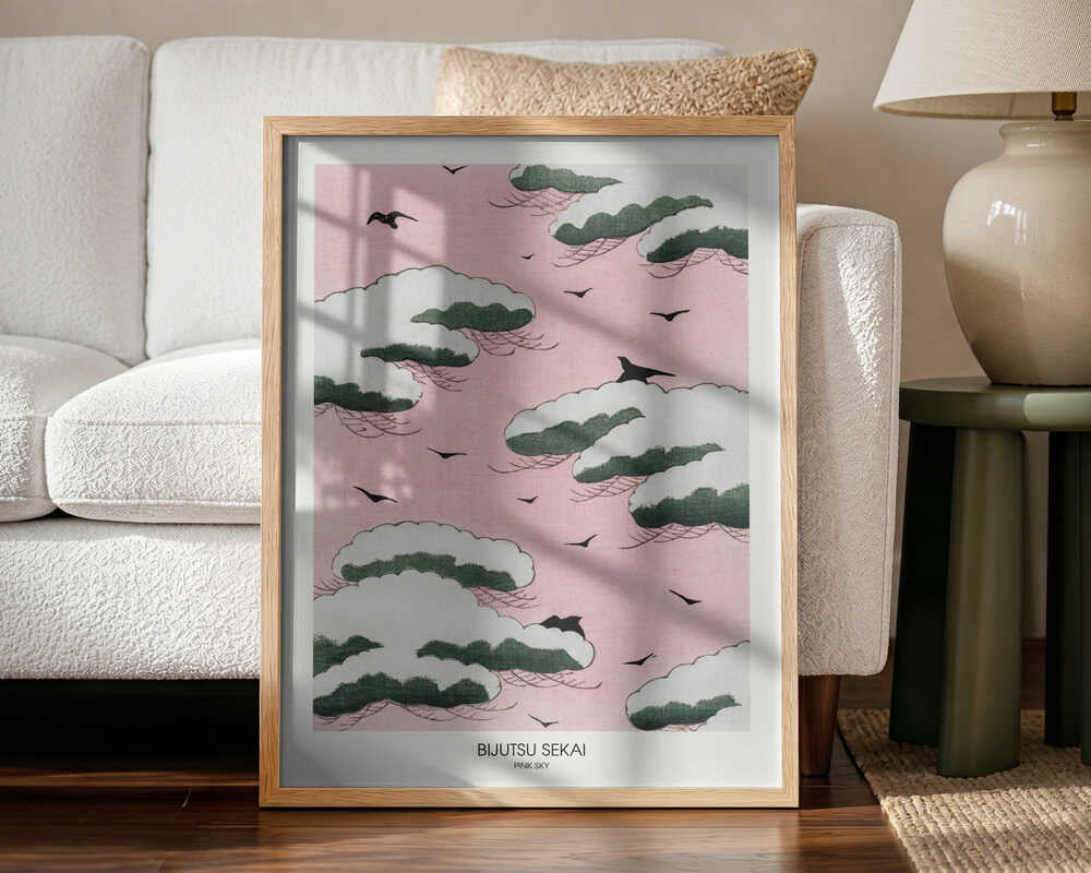 Pink Sky Art Print UK — Japanese Vibrant Wall Art — Living Room — Wall It All Prints