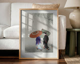 Two Women In The Rain Art Print UK — Japanese Vibrant Wall Art — Living Room — Wall It All Prints