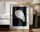 Egret In The Rain Art Print UK — Japanese Dark Wall Art — Living Room — Wall It All Prints