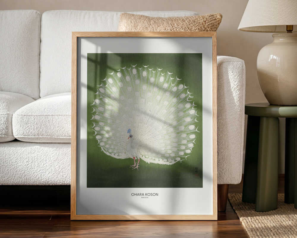 Peacock - Wide Art Print UK — Japanese Fresh Wall Art — Living Room — Wall It All Prints