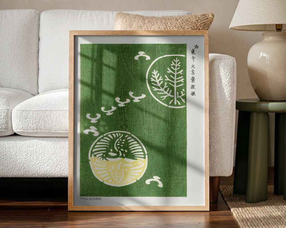 Woodblock Print Green Art Print UK — Japanese Fresh Wall Art — Living Room — Wall It All Prints