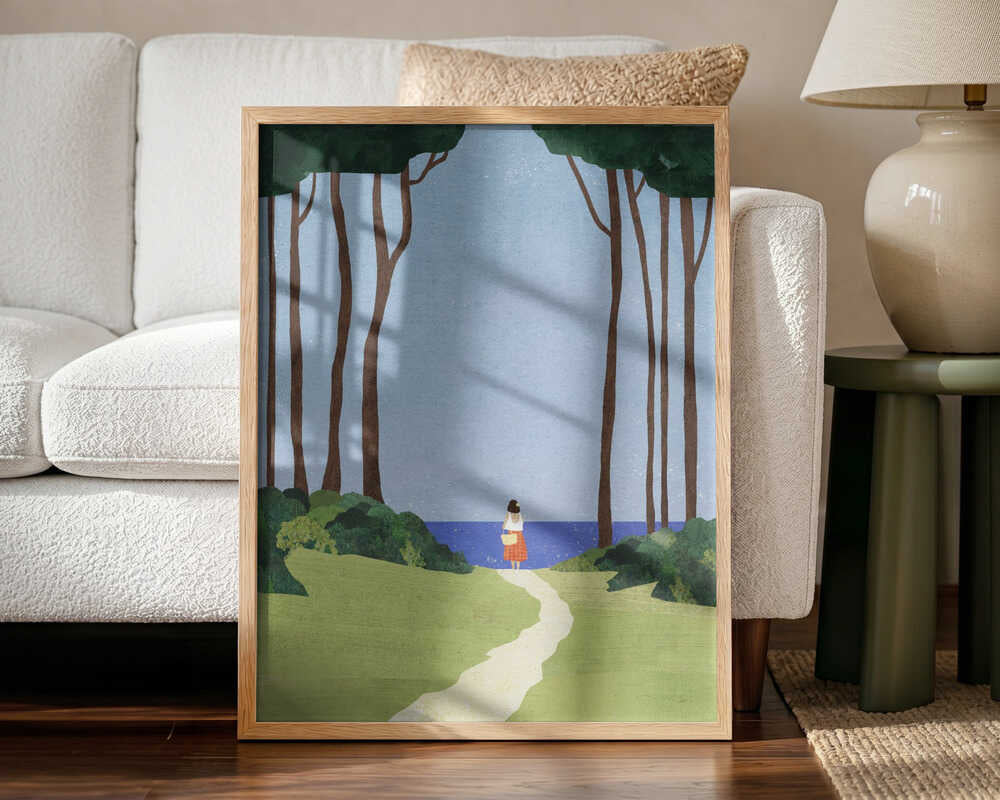 Path To The Ocean Art Print UK — Portrait Vibrant Wall Art — Living Room — Wall It All Prints