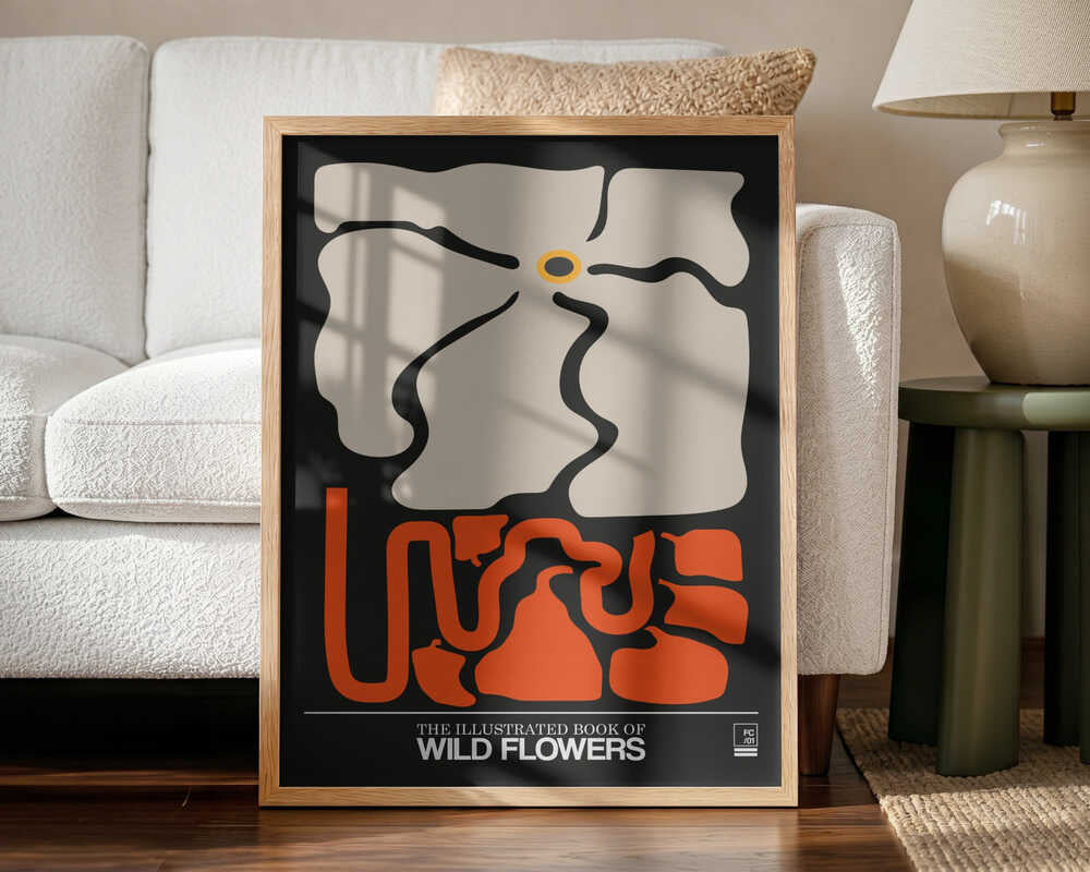 Abstract Wild Flowers Art Print UK — Botanical Vibrant Wall Art — Living Room — Wall It All Prints