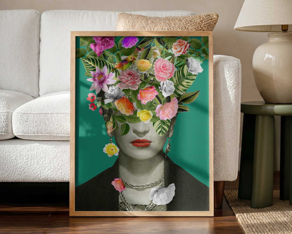 Vibrant Floral Portrait Art Print UK — Botanical Vibrant Wall Art — Living Room — Wall It All Prints