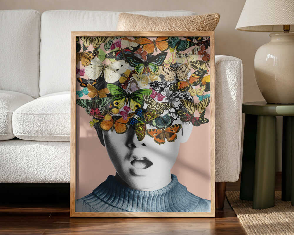 Butterfly Imagination Art Print UK — Botanical Vibrant Wall Art — Living Room — Wall It All Prints