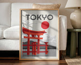 Tokyo Red Sun Torii Art Print UK — Japanese Vibrant Wall Art — Living Room — Wall It All Prints