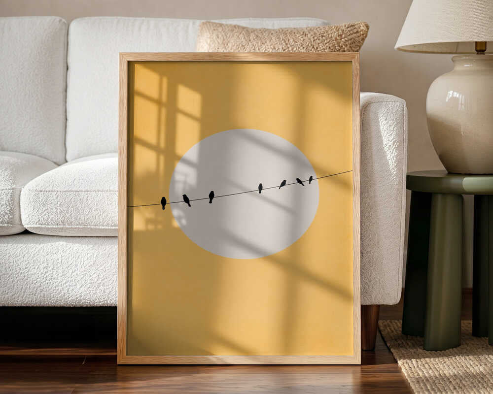 Chirping and Chilling Art Print UK — Abstract Vibrant Wall Art — Living Room — Wall It All Prints
