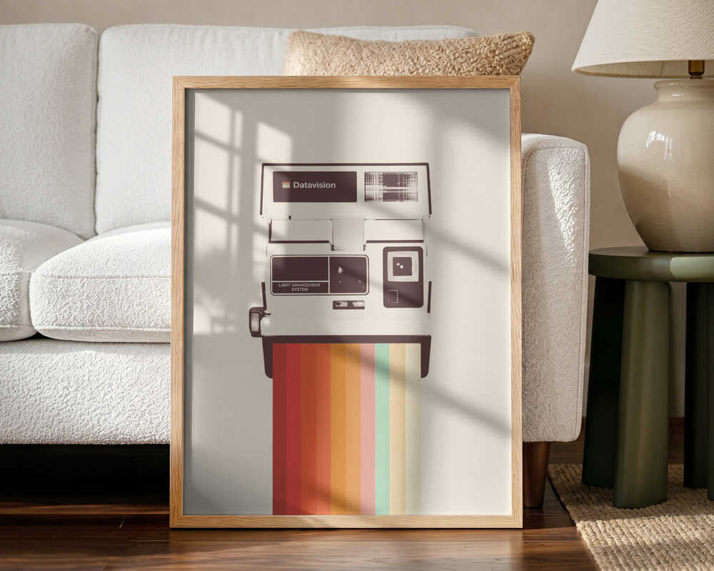 Retro Instant Rainbow Art Print UK — Vintage Vibrant Wall Art — Living Room — Wall It All Prints