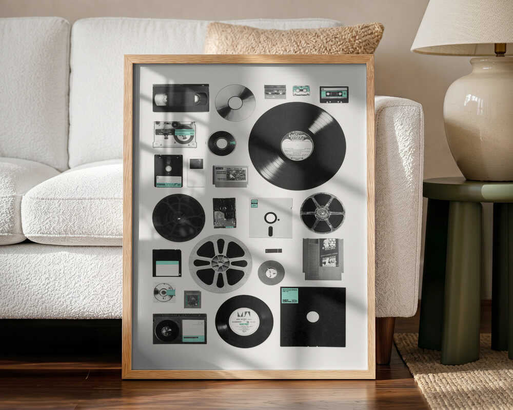 Analog Digital Memories Art Print UK — Abstract Vibrant Wall Art — Living Room — Wall It All Prints