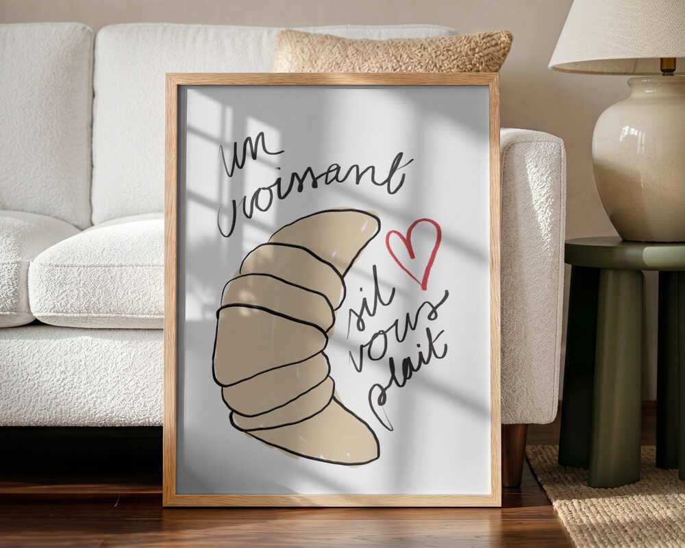 Un Croissant Art Print UK — Abstract Vibrant Wall Art — Kitchen — Wall It All Prints