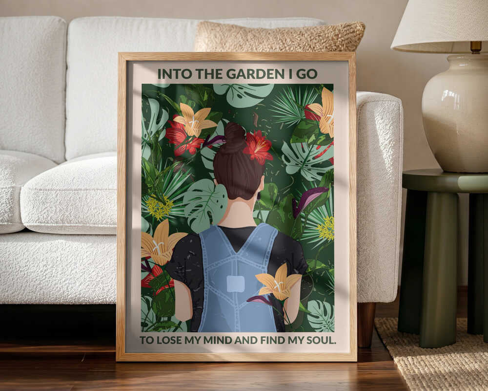 Into the Garden Standard Wall Art Art Print UK — Botanical Vibrant Wall Art — Living Room — Wall It All Prints