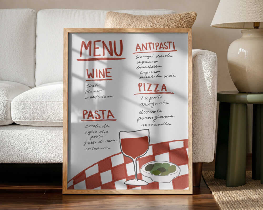 Italian Cuisine Delight Art Print UK — Vintage Vibrant Wall Art — Kitchen — Wall It All Prints