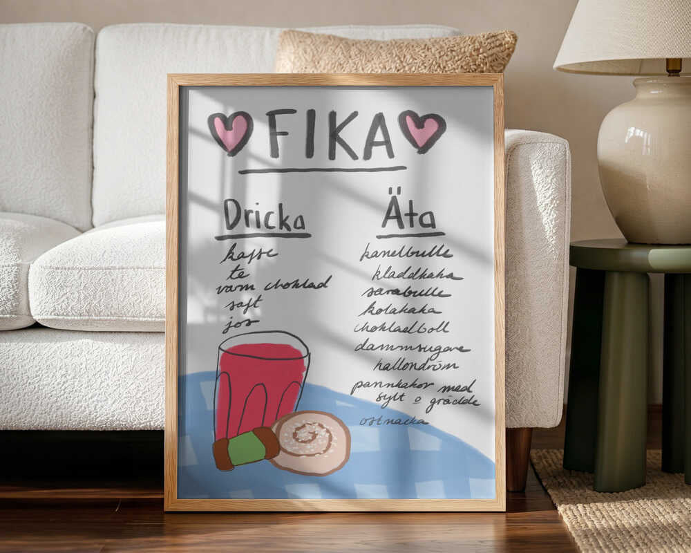 Swedish Fika Treats Art Print UK — Abstract Warm Wall Art — Kitchen — Wall It All Prints