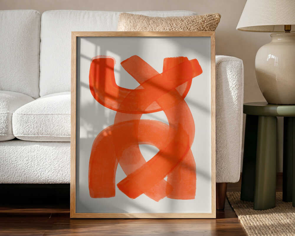 Vibrant Orange Abstraction Art Print UK — Abstract Vibrant Wall Art — Living Room — Wall It All Prints