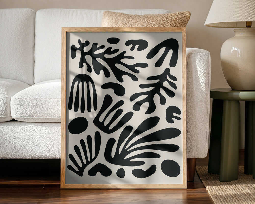 Modern Organic Shapes Art Print UK — Botanical Vibrant Wall Art — Living Room — Wall It All Prints