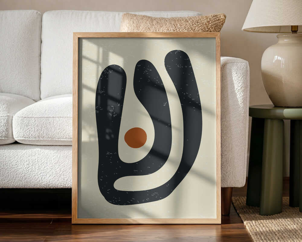 Earthy Abstract Shapes Art Print UK — Botanical Vibrant Wall Art — Living Room — Wall It All Prints