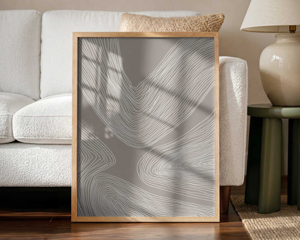 Flowing Abstract Lines Art Print UK — Abstract Minimal Wall Art — Office — Wall It All Prints