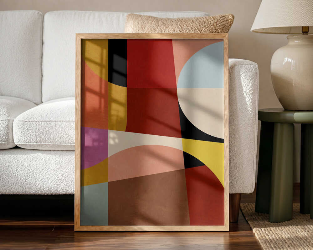 Warm Colors Bauhaus Geometry2 Art Print UK — Abstract Vibrant Wall Art — Living Room — Wall It All Prints