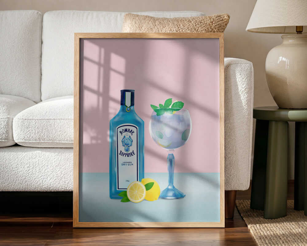 Gin Cocktail Art Print UK — Abstract Calm Wall Art — Kitchen — Wall It All Prints