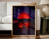 Red Sun Night Drive Art Print UK — Dark Moody Dark Wall Art — Bathroom — Wall It All Prints