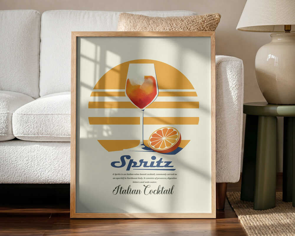 Spritz Italian Cocktail Art Print UK — Food Calm Wall Art — Kitchen — Wall It All Prints