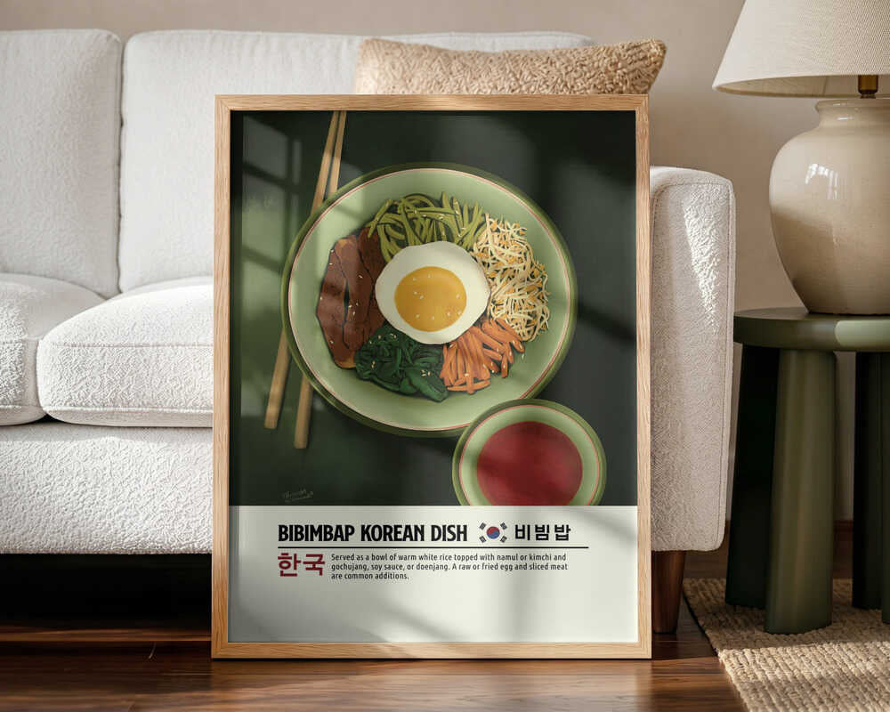 Classic Korean Bibimbap Art Print UK — Japanese Fresh Wall Art — Kitchen — Wall It All Prints
