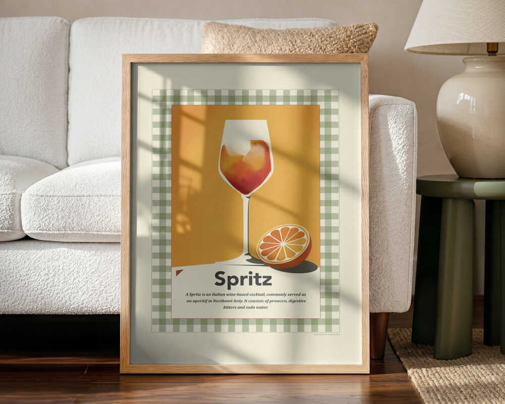 Vibrant Spritz Cocktail Art Print UK — Vintage Vibrant Wall Art — Kitchen — Wall It All Prints