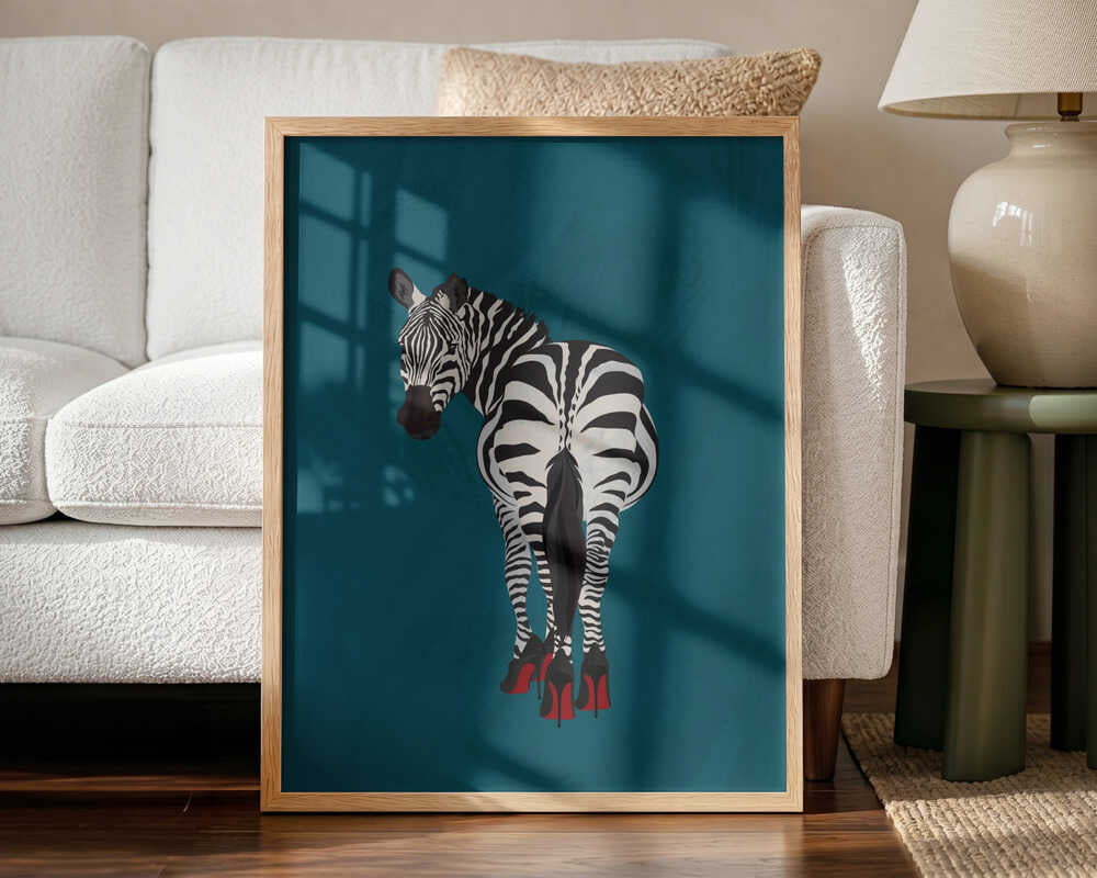 Fashionable Zebra Heels Art Print UK — Portrait Fresh Wall Art — Nursery — Wall It All Prints