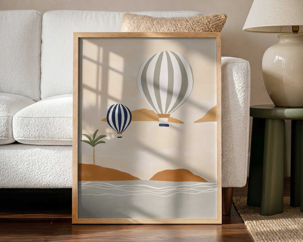 Dreamy Island Balloons Art Print UK — Abstract Vibrant Wall Art — Living Room — Wall It All Prints