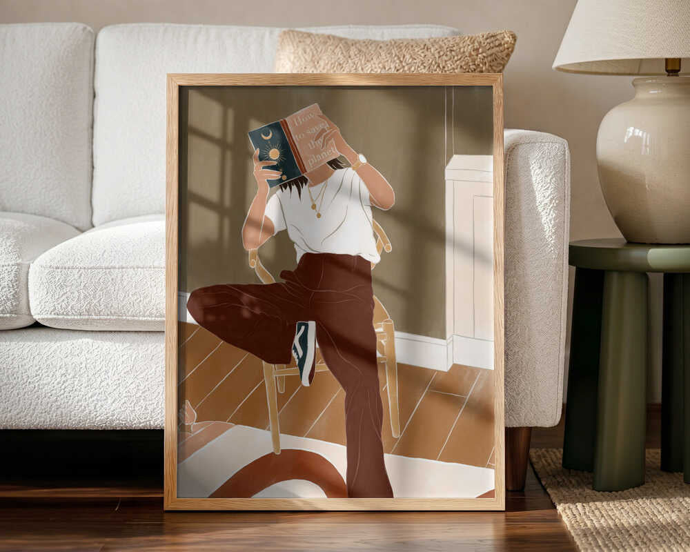 Reading For The Planet Art Print UK — Abstract Vibrant Wall Art — Living Room — Wall It All Prints