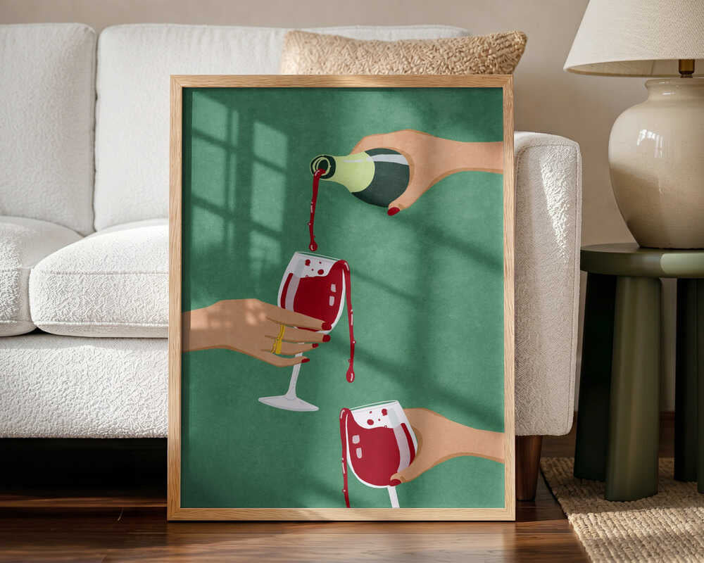 Cheers Girls Art Print UK — Abstract Fresh Wall Art — Kitchen — Wall It All Prints