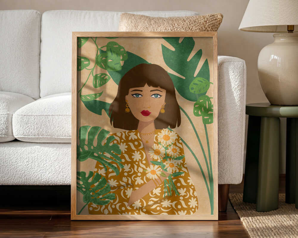 Plantlady Art Print UK — Botanical Fresh Wall Art — Living Room — Wall It All Prints