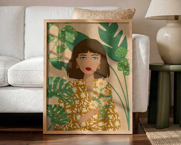 Plantlady Art Print UK — Botanical Fresh Wall Art — Living Room — Wall It All Prints
