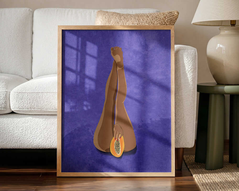 My Papaya Art Print UK — Abstract Vibrant Wall Art — Kitchen — Wall It All Prints