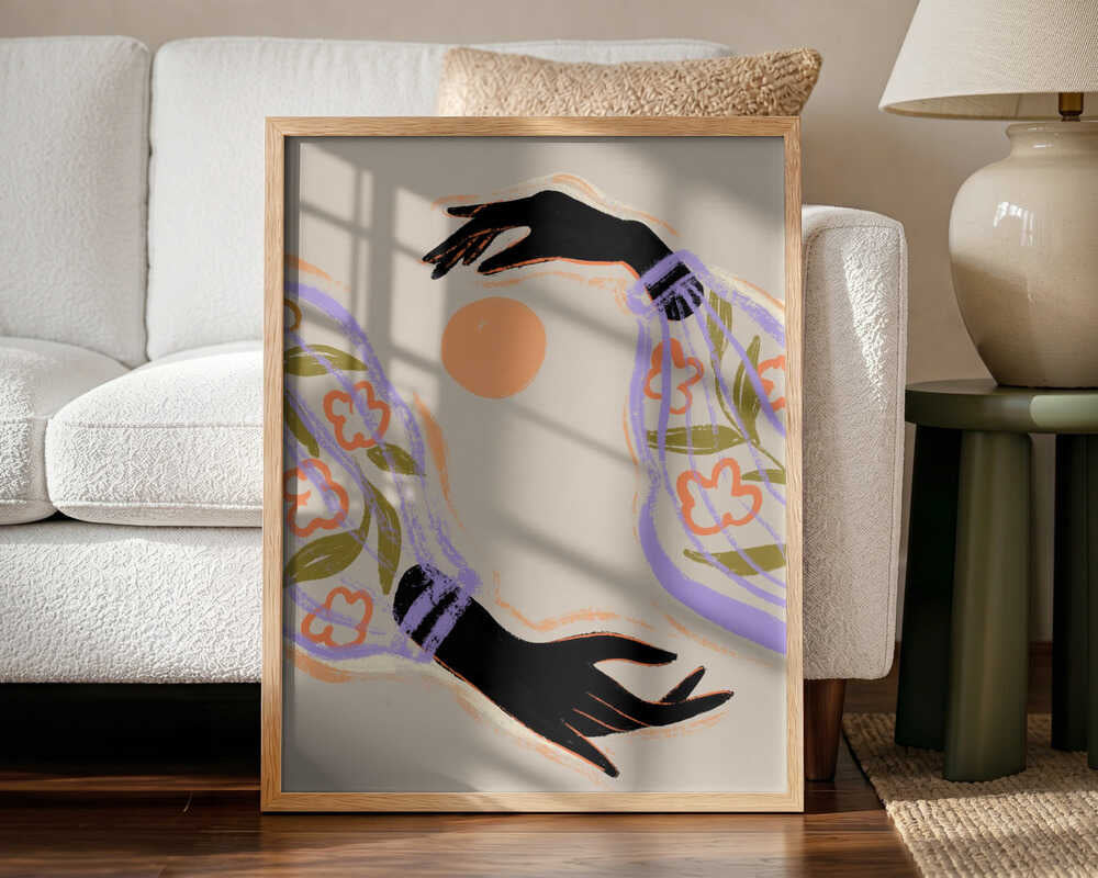 Embrace The Sun Art Print UK — Botanical Vibrant Wall Art — Living Room — Wall It All Prints