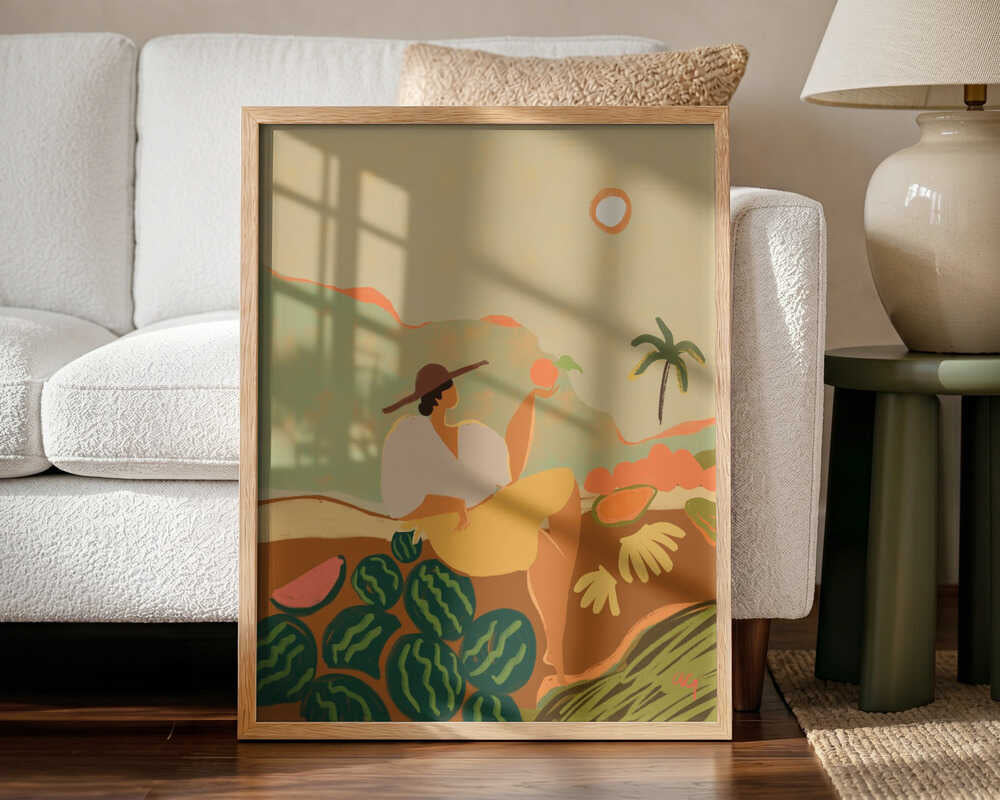 Farmer Guava Art Print UK — Japanese Calm Wall Art — Bedroom — Wall It All Prints