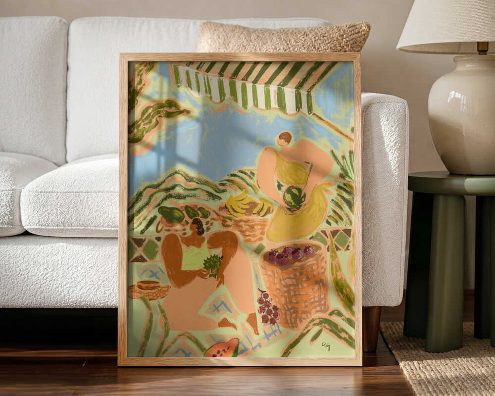 Fruit Stand Art Print UK — Abstract Vibrant Wall Art — Kitchen — Wall It All Prints